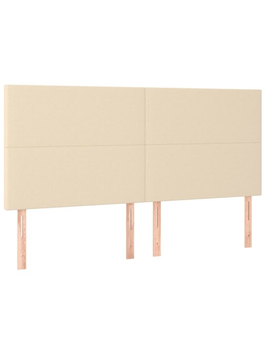 Gultas galvgalis ar LED, 180x5x118/128 cm, krēmkrāsas audums