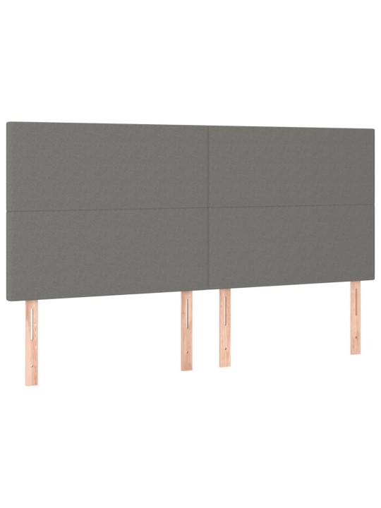 Gultas galvgalis ar led, 200x5x118/128 cm, tumši pelēks audums