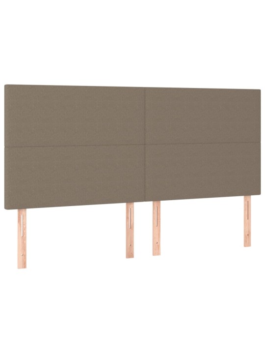 Gultas galvgalis ar led, 200x5x118/128 cm, pelēkbrūns audums
