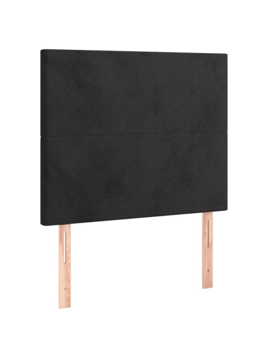 Gultas galvgalis ar led, 90x5x118/128 cm, melns samts