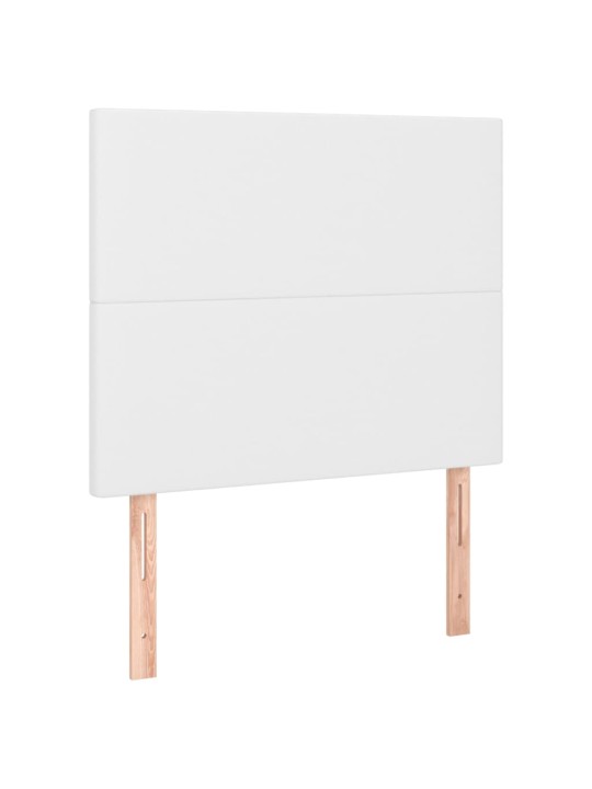 Gultas galvgalis ar led, 90x5x118/128 cm, balta mākslīgā āda