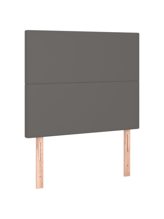 Gultas galvgalis ar led, 90x5x118/128 cm, pelēks mākslīgā āda