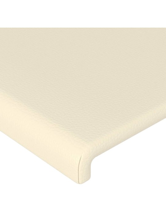Gultas galvgalis ar led, 100x5x118/128 cm, krēmkrāsas