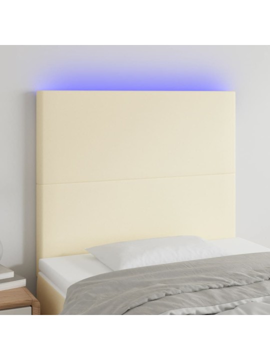 Gultas galvgalis ar led, 100x5x118/128 cm, krēmkrāsas
