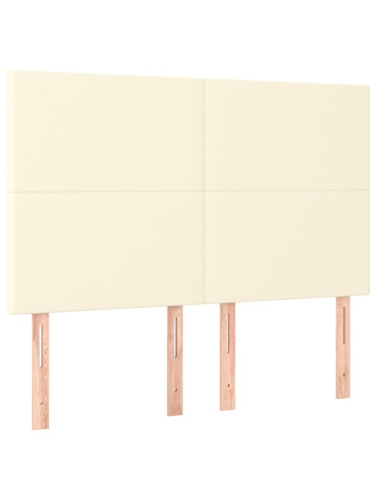 Gultas galvgalis ar led, 144x5x118/128 cm, krēmkrāsas