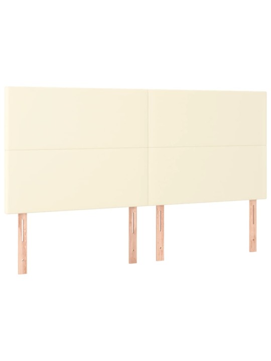 Gultas galvgalis ar led, 160x5x118/128 cm, krēmkrāsas