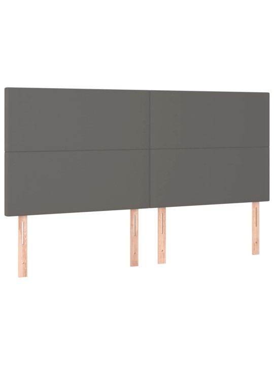 Gultas galvgalis ar LED, 160x5x118/128 cm, pelēks mākslīgā āda