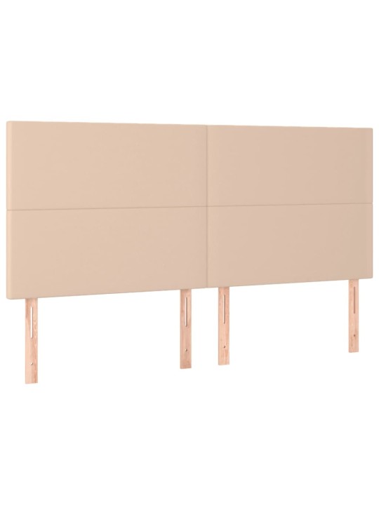 Gultas galvgalis ar led, 160x5x118/128cm, kapučīno mākslīgā āda