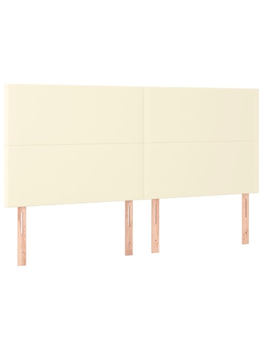Gultas galvgalis ar led, 180x5x118/128 cm, krēmkrāsas