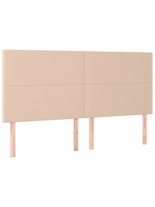 Gultas galvgalis ar led, 180x5x118/128cm, kapučīno mākslīgā āda