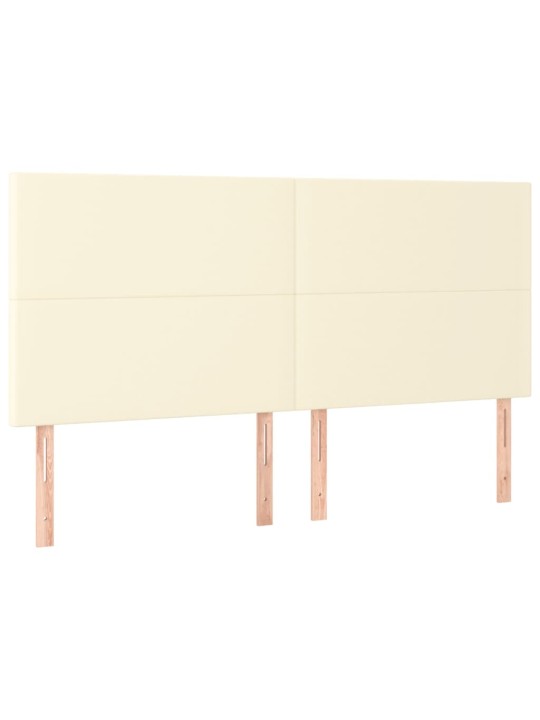 Gultas galvgalis ar led, 200x5x118/128 cm, krēmkrāsas
