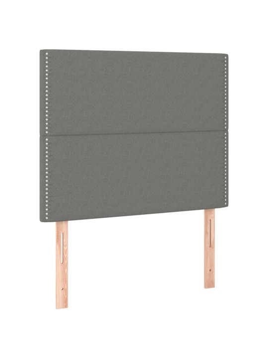 Gultas galvgalis ar led, 90x5x118/128 cm, tumši pelēks audums