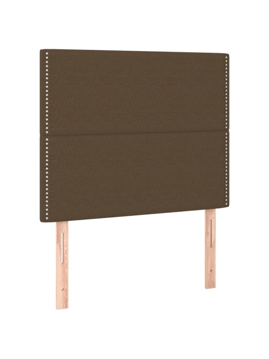 Gultas galvgalis ar led, 90x5x118/128 cm, tumši brūns audums