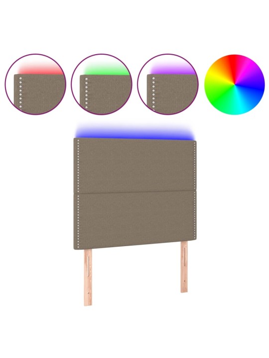 Gultas galvgalis ar led, 90x5x118/128 cm, pelēkbrūns audums