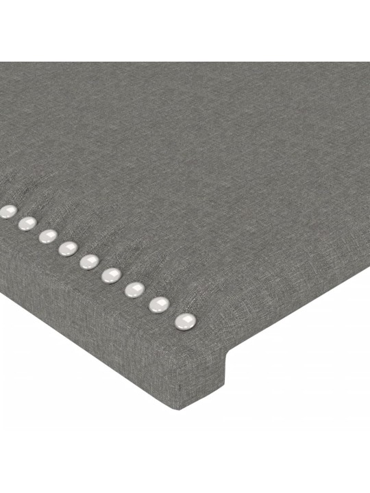 Gultas galvgalis ar LED, 100x5x118/128 cm, tumši pelēks audums