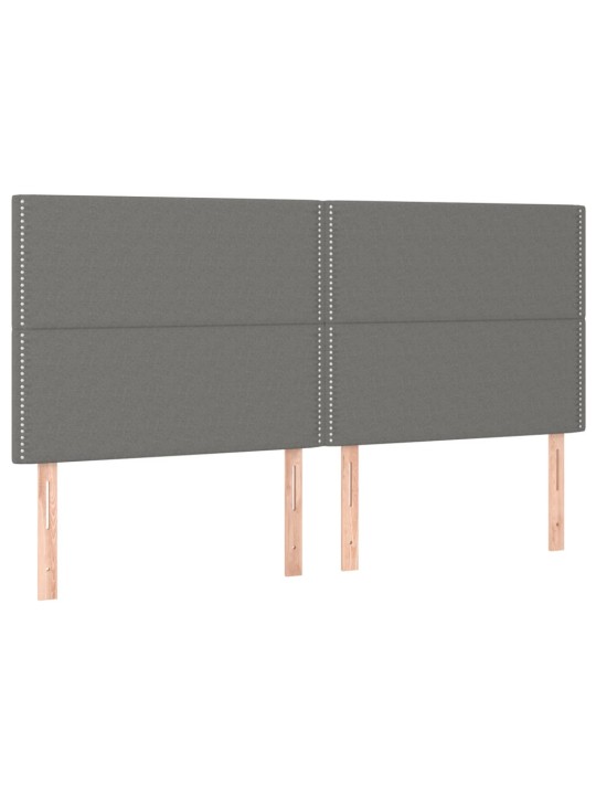 Gultas galvgalis ar LED, 180x5x118/128 cm, tumši pelēks audums