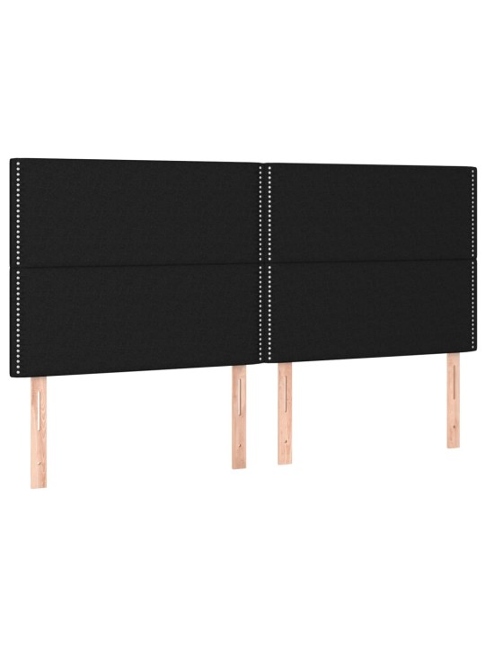 Gultas galvgalis ar LED, 180x5x118/128 cm, melns audums