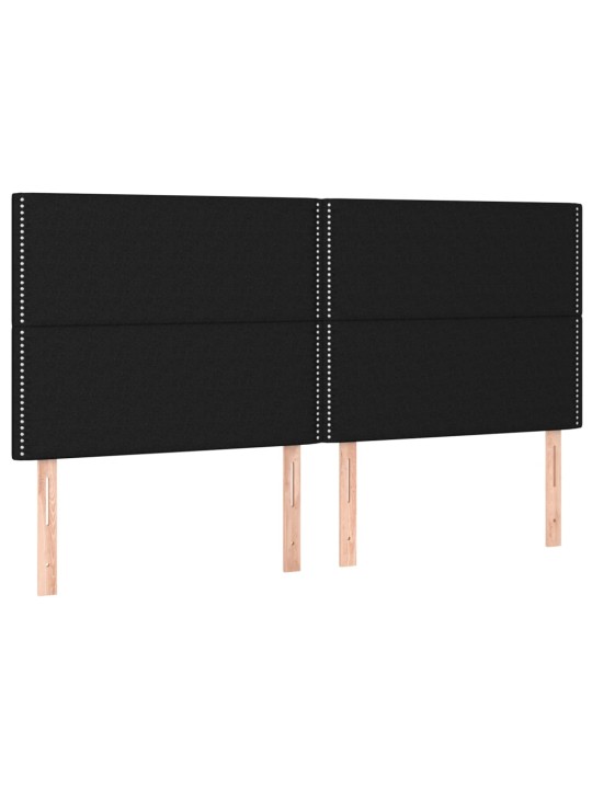 Gultas galvgalis ar led, 200x5x118/128 cm, melns audums