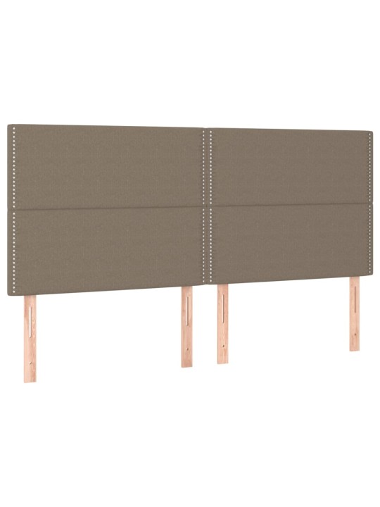 Gultas galvgalis ar led, 200x5x118/128 cm, pelēkbrūns audums
