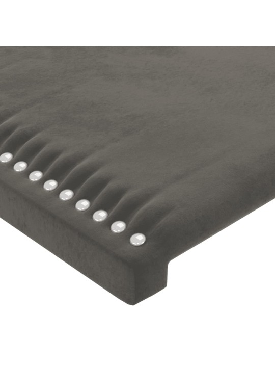 Gultas galvgalis ar led, 83x16x118/128 cm, tumši pelēks samts