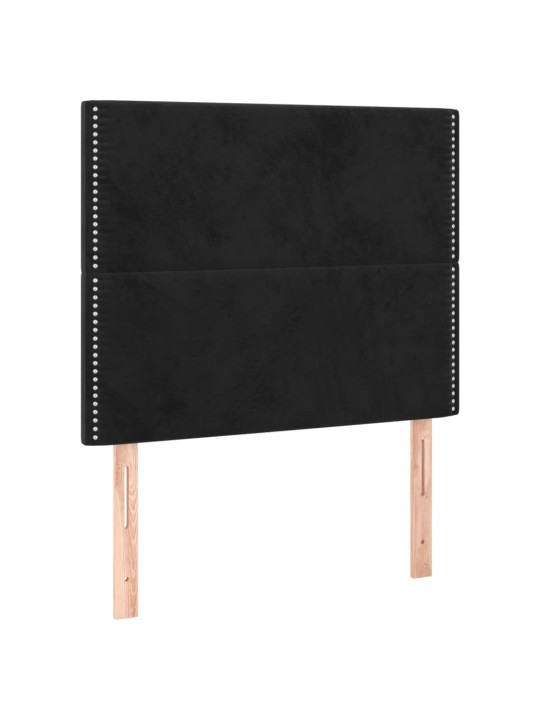 Gultas galvgalis ar led, 90x5x118/128 cm, melns samts