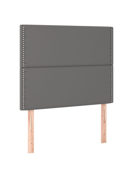 Gultas galvgalis ar LED, 100x5x118/128 cm, pelēks mākslīgā āda