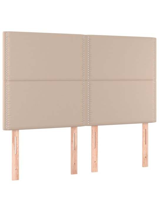 Gultas galvgalis ar LED, 144x5x118/128cm, kapučīno mākslīgā āda