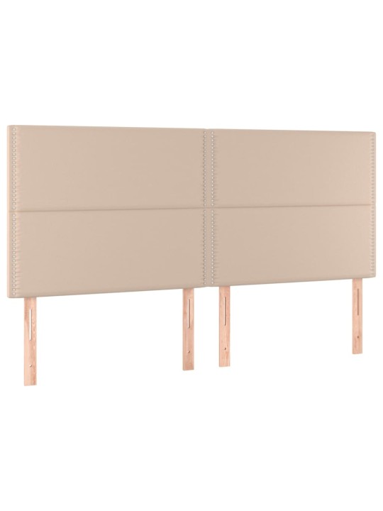 Gultas galvgalis ar LED, 180x5x118/128cm, kapučīno mākslīgā āda