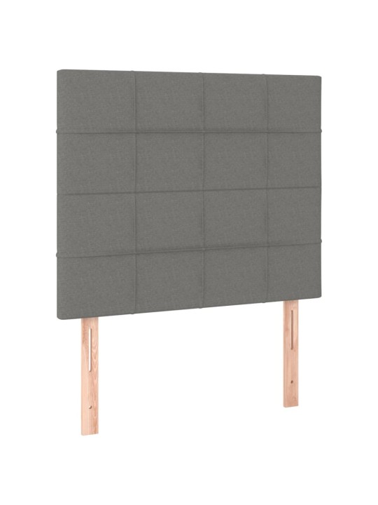 Gultas galvgalis ar led, 90x5x118/128 cm, tumši pelēks audums