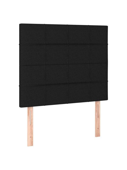Gultas galvgalis ar led, 90x5x118/128 cm, melns audums