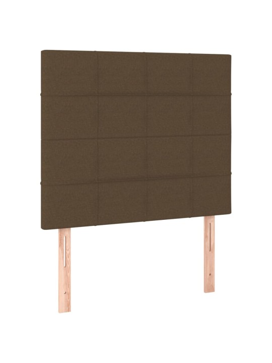 Gultas galvgalis ar led, 90x5x118/128 cm, tumši brūns audums