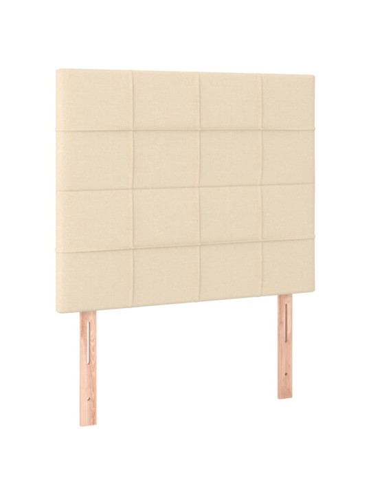 Gultas galvgalis ar led, 90x5x118/128 cm, krēmkrāsas audums