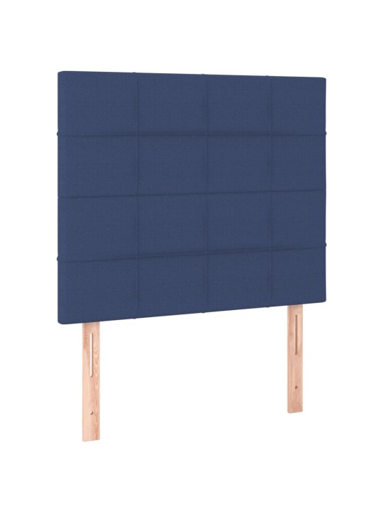 Gultas galvgalis ar led, 90x5x118/128 cm, zils audums
