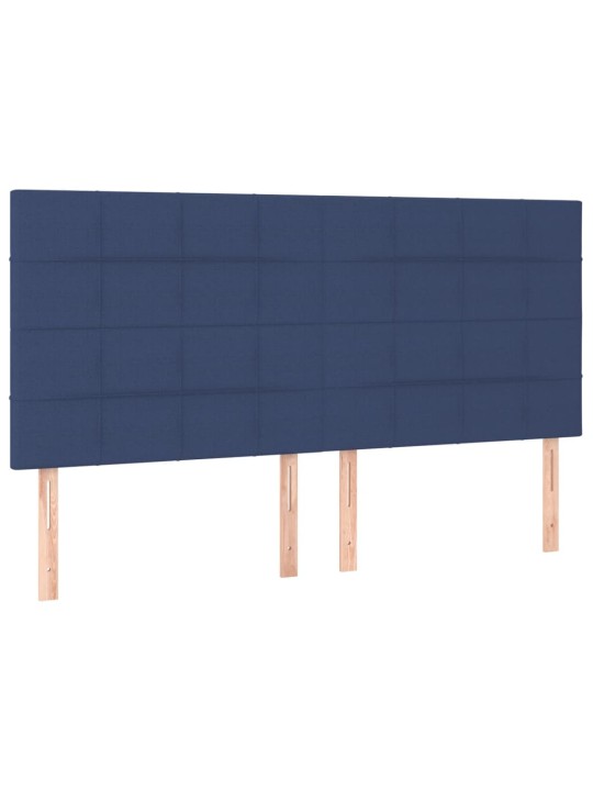 Gultas galvgalis ar LED, 180x5x118/128 cm, zils audums