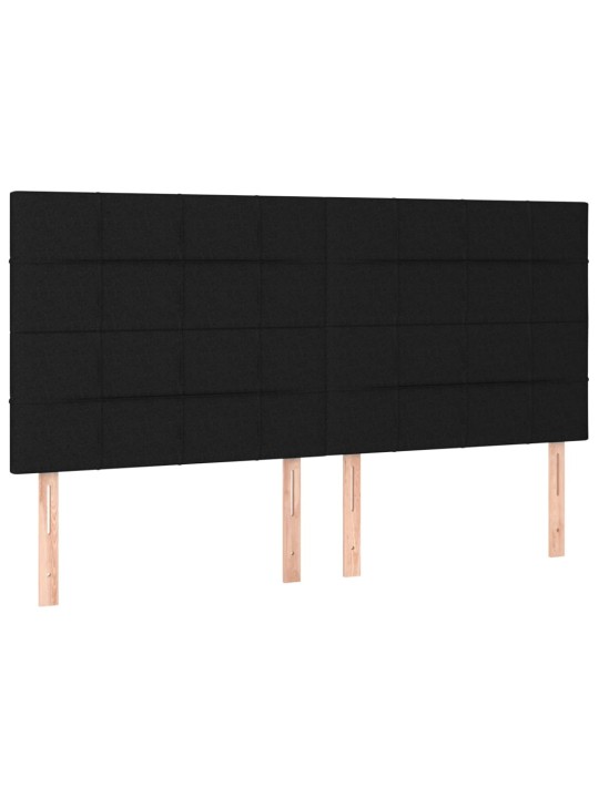 Gultas galvgalis ar led, 200x5x118/128 cm, melns audums