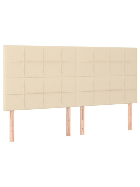 Gultas galvgalis ar led, 200x5x118/128 cm, krēmkrāsas audums