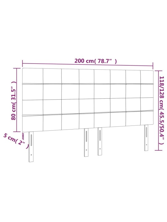 Gultas galvgalis ar led, 200x5x118/128 cm, krēmkrāsas audums