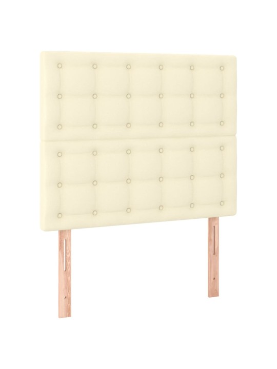 Gultas galvgalis ar led, 100x5x118/128 cm, krēmkrāsas