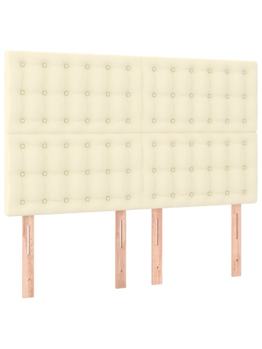 Gultas galvgalis ar led, 144x5x118/128 cm, krēmkrāsas