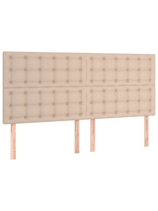 Gultas galvgalis ar LED, 160x5x118/128cm, kapučīno mākslīgā āda