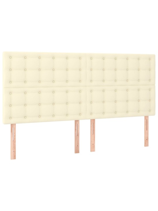 Gultas galvgalis ar led, 180x5x118/128 cm, krēmkrāsas