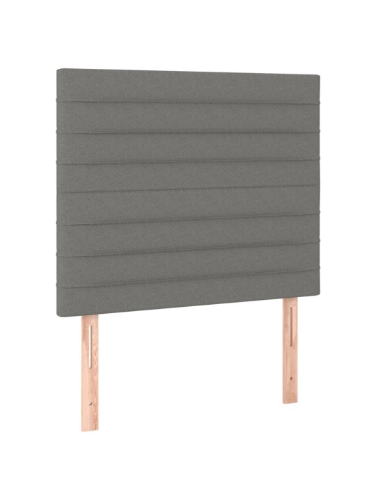Gultas galvgalis ar led, 83x16x118/128 cm, tumši pelēks audums