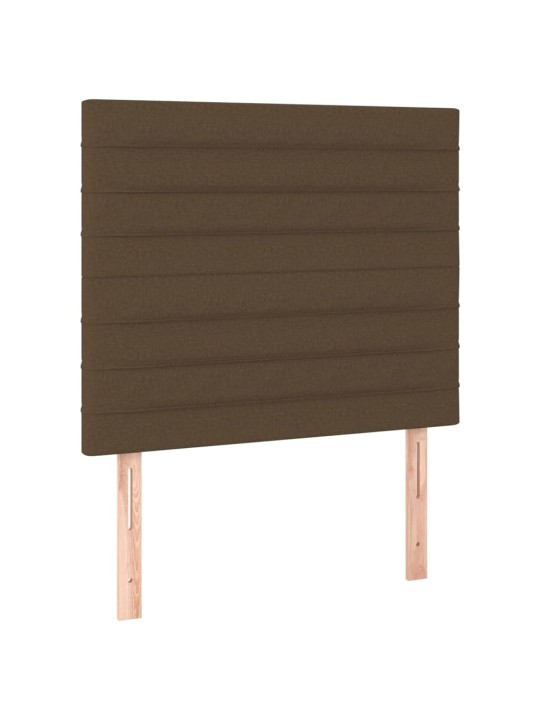 Gultas galvgalis ar led, 80x5x118/128 cm, tumši brūns audums
