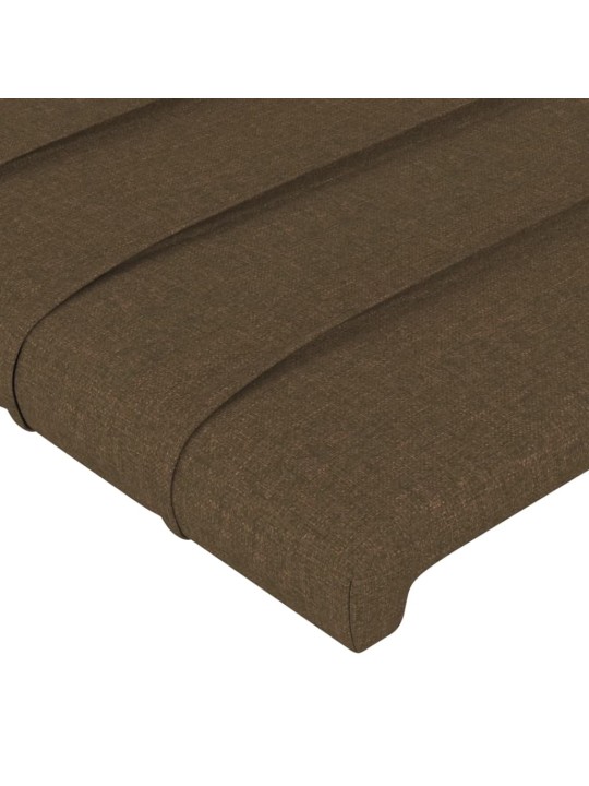 Gultas galvgalis ar led, 80x5x118/128 cm, tumši brūns audums