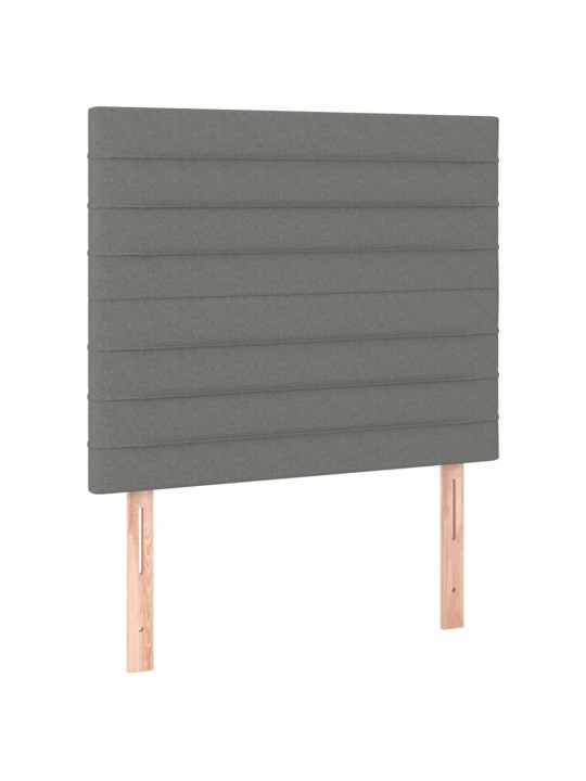 Gultas galvgalis ar led, 90x5x118/128 cm, tumši pelēks audums