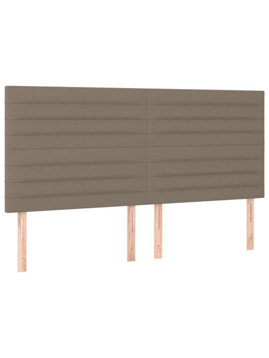 Gultas galvgalis ar led, 160x5x118/128 cm, pelēkbrūns audums