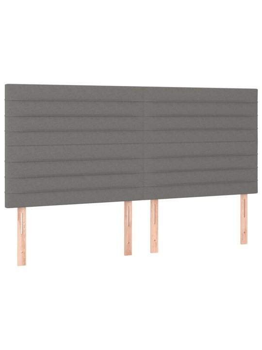 Gultas galvgalis ar led, 200x5x118/128 cm, tumši pelēks audums