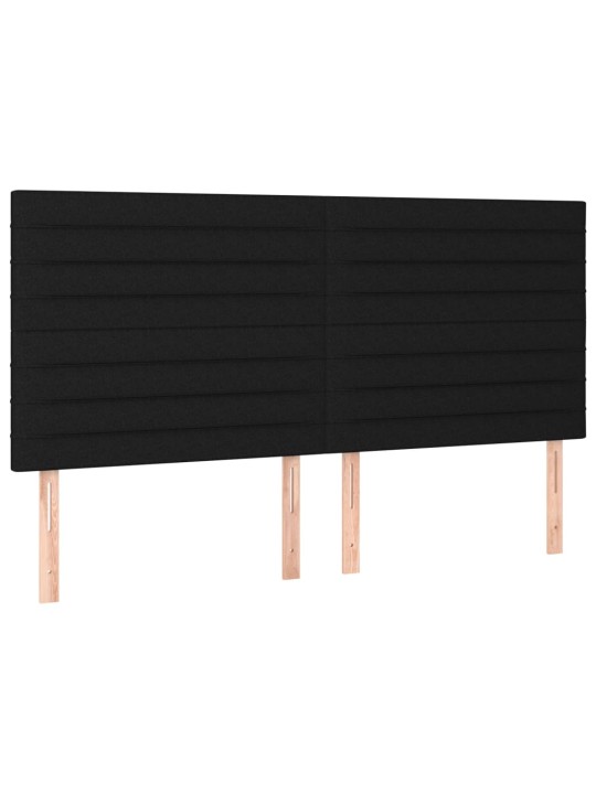 Gultas galvgalis ar led, 200x5x118/128 cm, melns audums