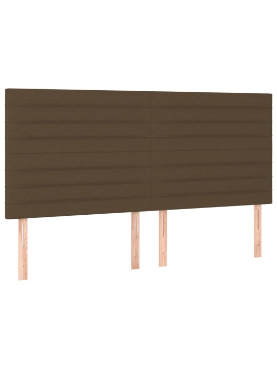Gultas galvgalis ar led, 200x5x118/128 cm, tumši brūns audums