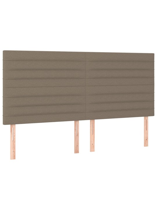 Gultas galvgalis ar led, 200x5x118/128 cm, pelēkbrūns audums